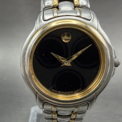 Movado Museum Watch Women 26mm Black Dial Two Tone Round NO CRYSTAL! 81-E4-98381