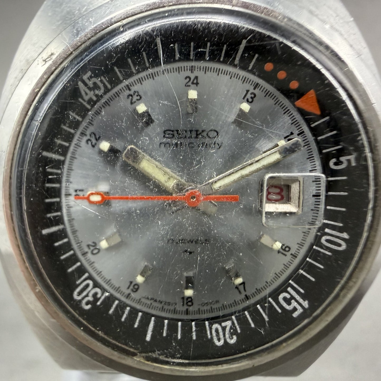 Seiko Matic Lady Watch Women 30mm Silver Dial Silver Tone Date Vinatge  PARTS2