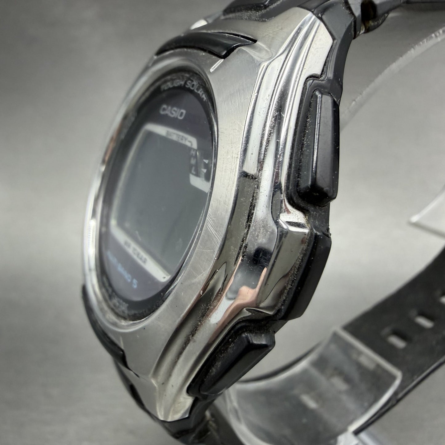 Casio Waveceptor WV-M120 Watch Men 45mm Digital Silver Black Alarm Chrono PARTS3