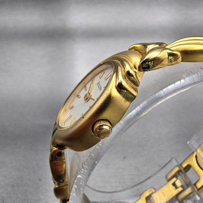 Bulova Watch Women 17mm MOP Dial Gold Tone Oval 97T67 New Battery2