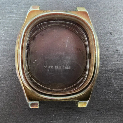 Seiko 5932-5119 Watch Case Gold Tone Oval 31.5mm W/Crystal Vintage1