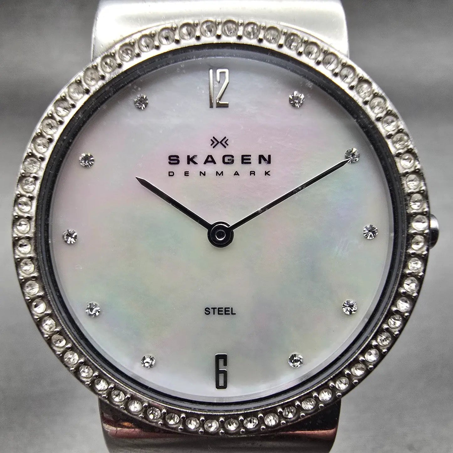 Skagen Watch Women 32mm MOP Dial Silver Tone Gemmed C644LSLW1 New Battery1