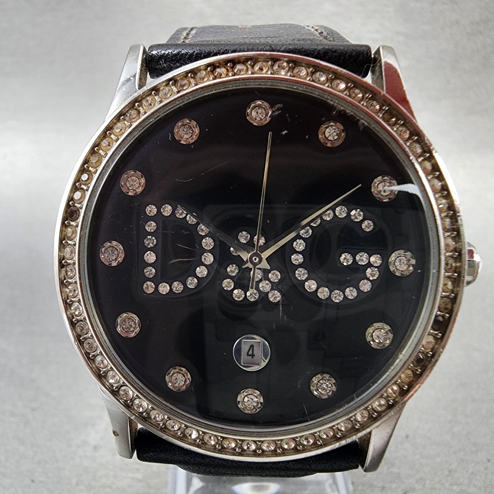 Dolce Gabbana Gloria Watch Women 40mm Black Dial Steel Round DW0008 New battery1