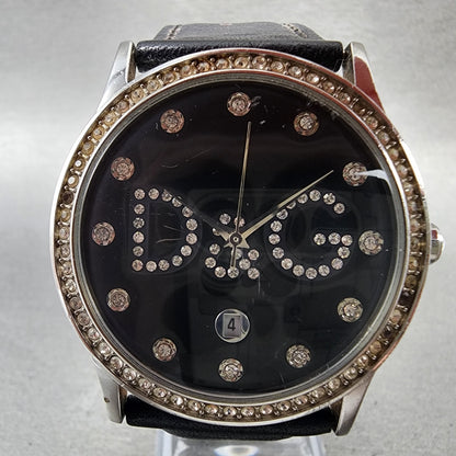 Dolce Gabbana Gloria Watch Women 40mm Black Dial Steel Round DW0008 New battery1