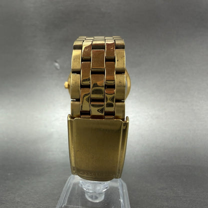 Seiko watch Men 36mm Gold Dial Gold Tone Daydate Round 7n43-9048 New Battery7