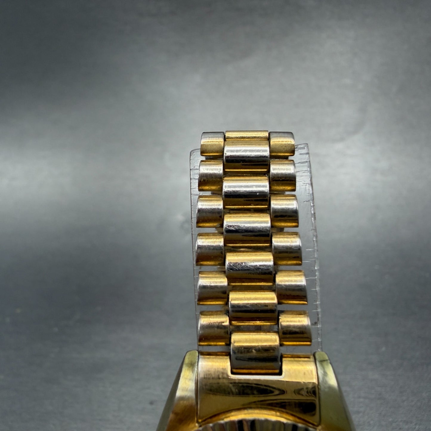 Bulova Super Seville Date Just Watch Women 26mm Gold Dial Gold Tone Automatic A14