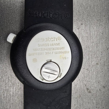 Swatch POPMOVING Watch Men 45mm White Dial Two Tone Round PWN100 New Battery10