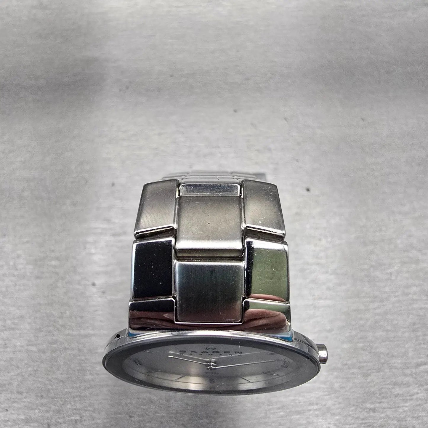 Skagen Watch Men 34mm Silver Dial Silver Tone Round 430MSSX1 New Battery4