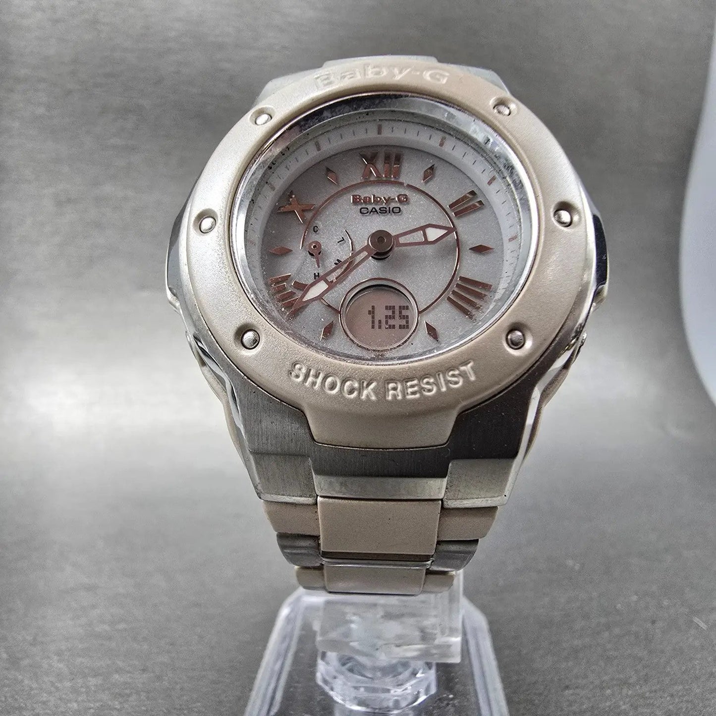 Casio Baby-G MSG-3200C Watch Women 39mm White Dial Silver Analog Digital Works5