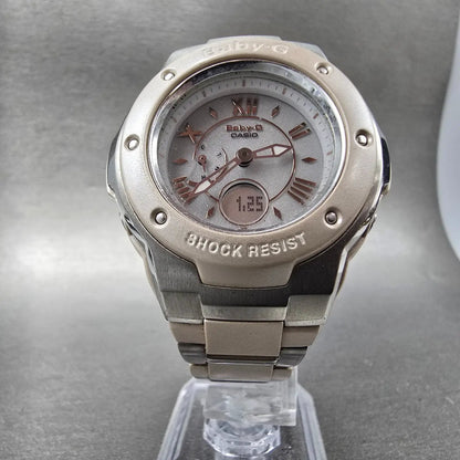 Casio Baby-G MSG-3200C Watch Women 39mm White Dial Silver Analog Digital Works5