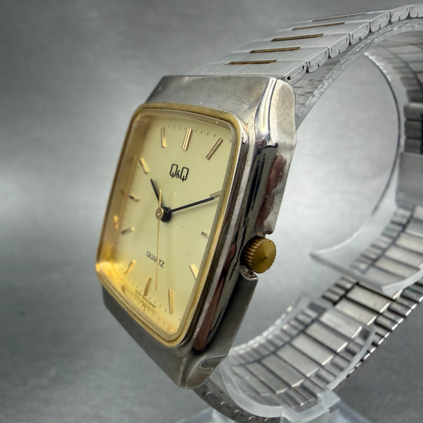 Citizen Q&Q Tank Watch Unisex  27mm Champagne Dial Two Tone Octagon New Battery2