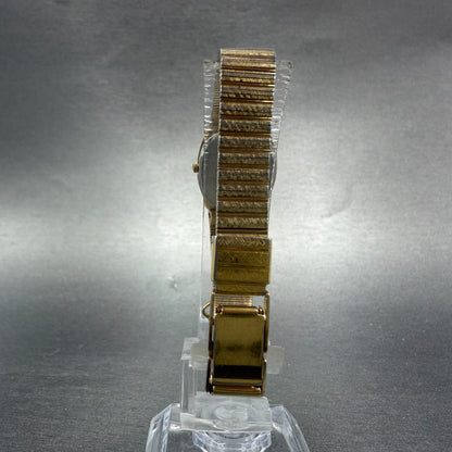 Seiko Watch Women 18mm Champagne Dial Gold Tone Rectangle 7320-5499 New Battery7