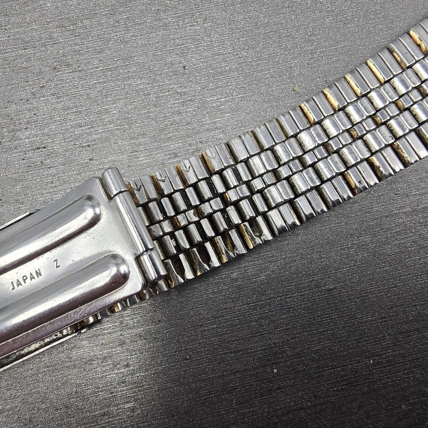 Seiko SQ Bracelet 19mm Stainless Steel Two Tone Tri Folding Clasp READ!!!! Z-06714