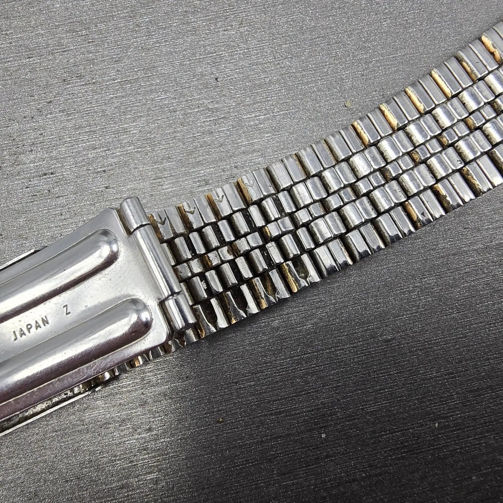 Seiko SQ Bracelet 19mm Stainless Steel Two Tone Tri Folding Clasp READ!!!! Z-06714