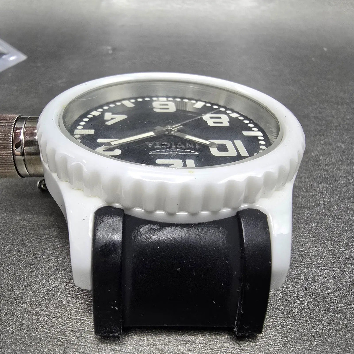 Invicta Russian Diver Watch Men 51mm Black Dial White Ceramic Round 1935 New Bat4