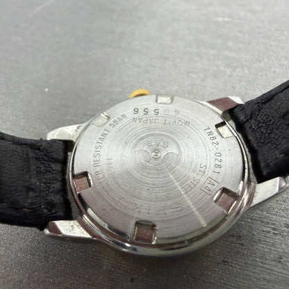 Seiko Sports 50 Watch Women 25mm Gray Dial Two Tone Date 7N82-0281 New Battery9