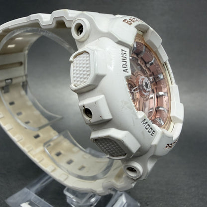 Casio Baby-G Watch Women 43mm Digital Rose Dial White Tone BA-110 New Battery AB3