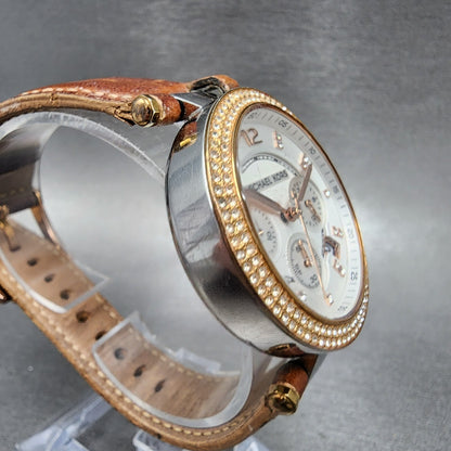 Michael Kors Parker Watch Women 39mm White Dial Silver Tone READ!!!!Chronograph