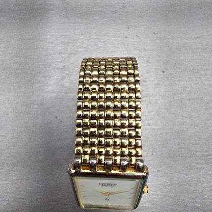 Citizen Elegance Watch Men 22mm MOP Dial Gold Tone 2200-S12843 New Battery VTG4