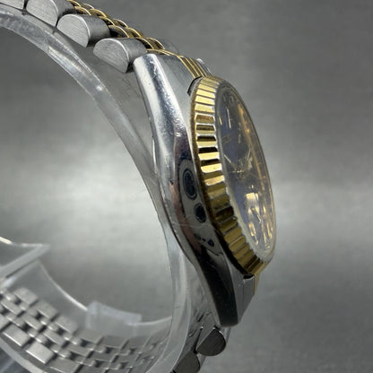 Seiko SQ Watch Women 24mm Blue Dial Two Tone Daydate Round New Battery ABACDAB3