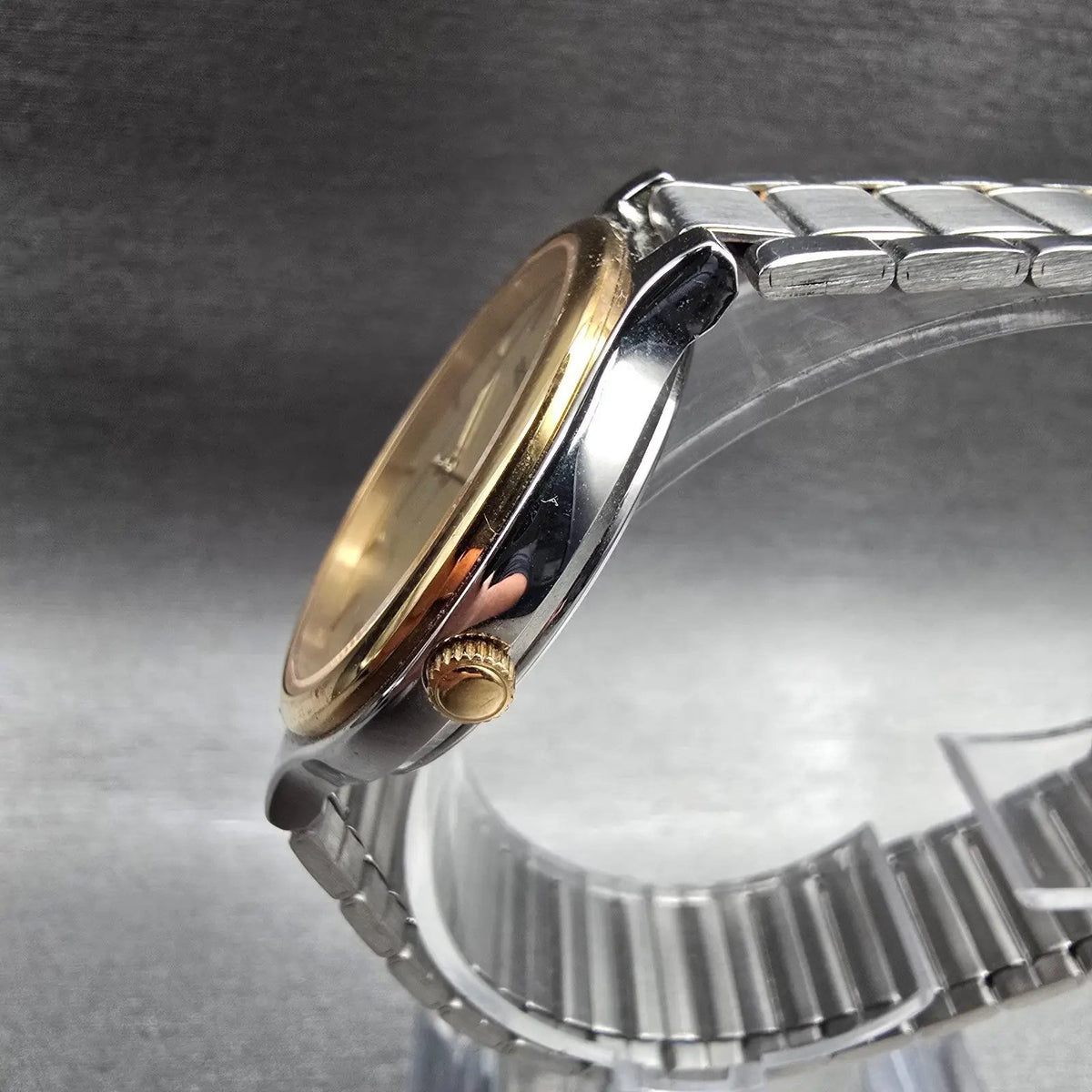 Seiko Spirit Watch Men 33mm Champagne Dial Two Tone Round 7N01-6A70 New Battery2