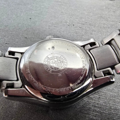 Citizen Watch Women 25mm Black Dial Silver Tone Date Round E011-S015502 Runs9