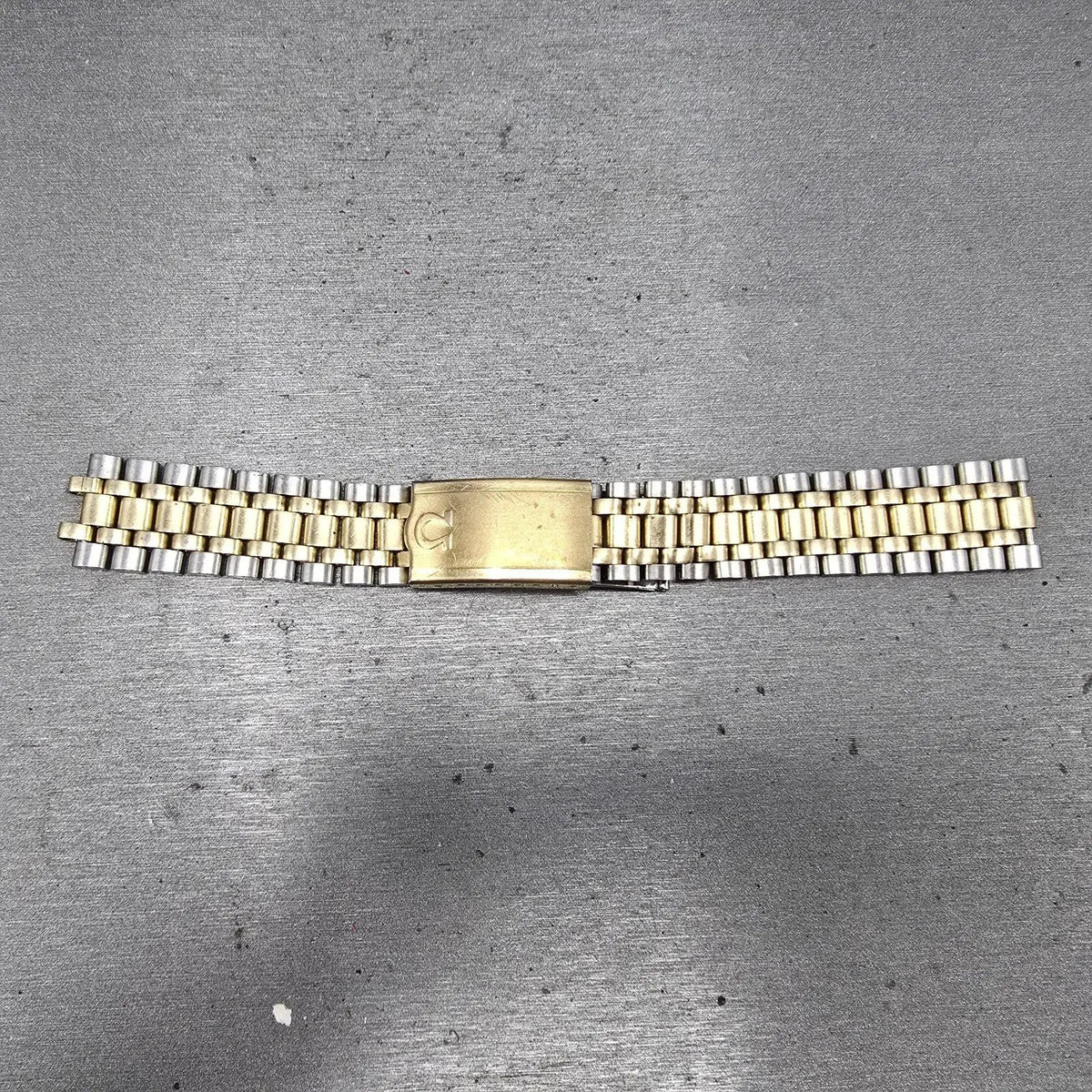 Omega Bracelet Two Tone Stainless Steel 10K Gold Filled 18.8mm Vintage0