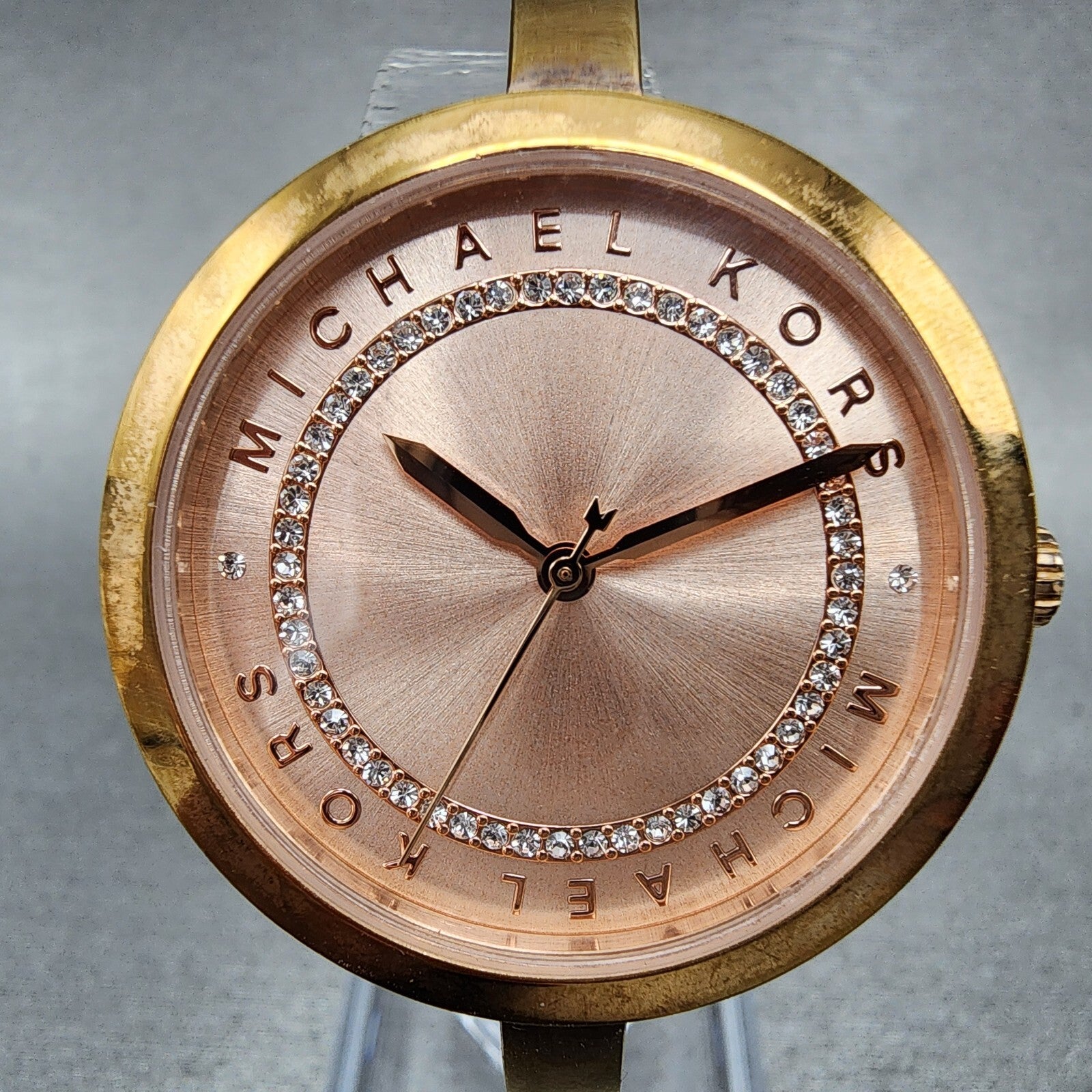 Michael Kors Blakely Watch Women 34mm Rose Dial Rose Gold Tone Round New Battery1