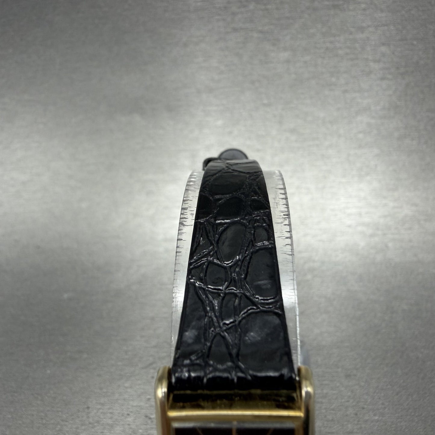 Citizen CQ Tank Watch Women 16mm Black Dial Gold Tone 3220-945174 New Battery GH4