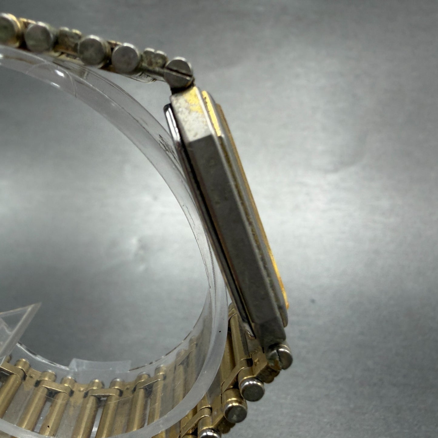 Seiko Tank Watch Men 25mm Champagne Dial Gold Tone 7430-5819 New Battery Vintage3