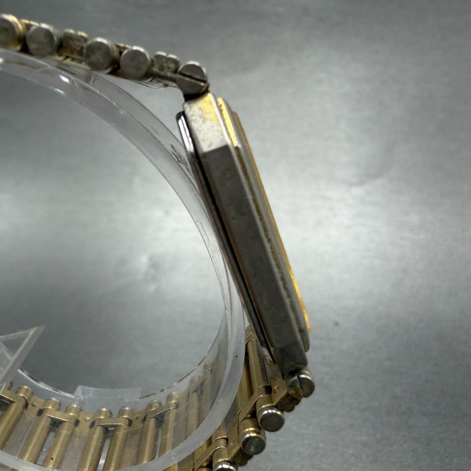 Seiko Tank Watch Men 25mm Champagne Dial Gold Tone 7430-5819 New Battery Vintage3