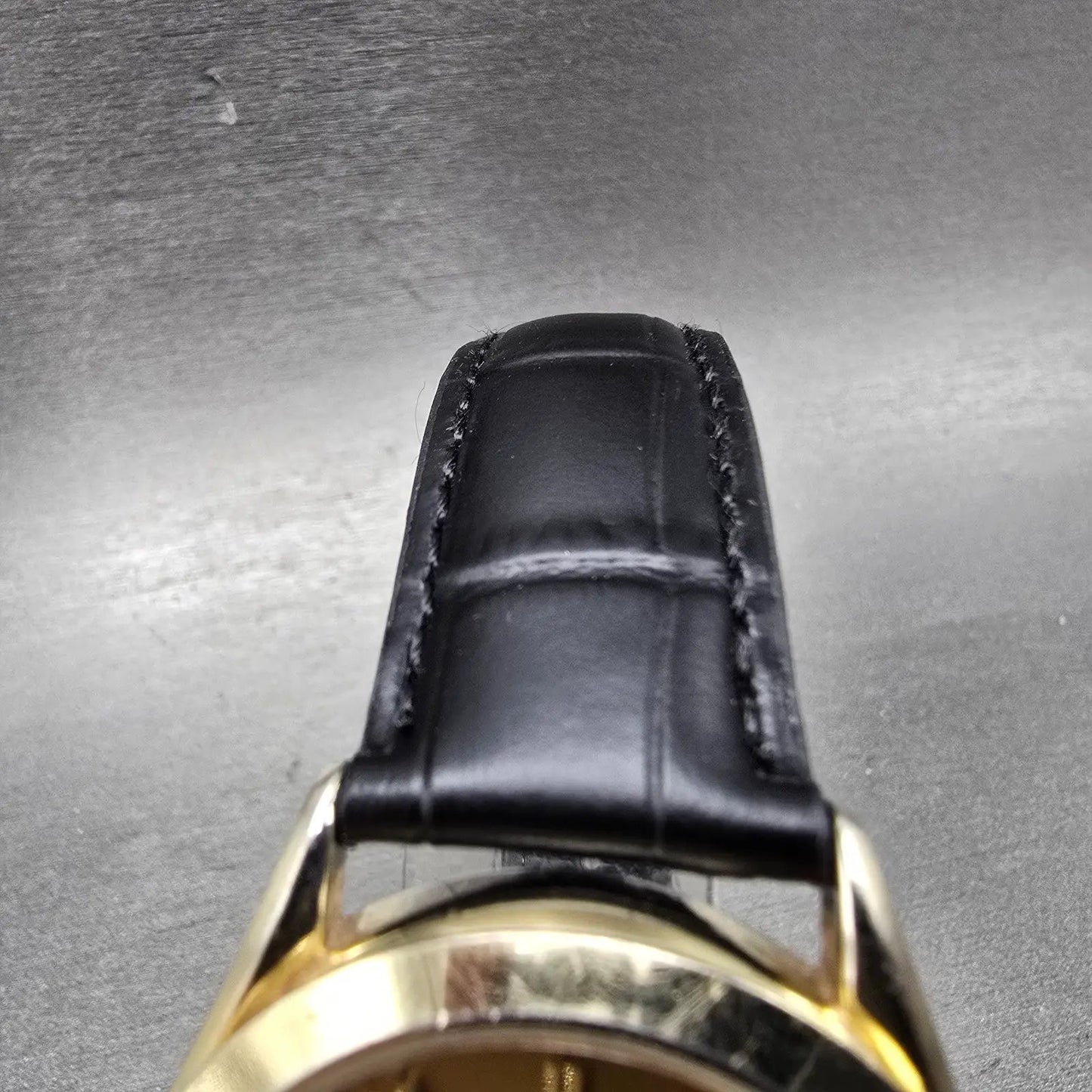 Seiko Solar Watch Men 37mm Champagne Dial Gold Tone Daydate Round V158-0AB0 Runs4