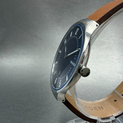 Skagen Grenen Watch Men 38mm Blue Dial Silver Tone Round SKW6457 New battery2