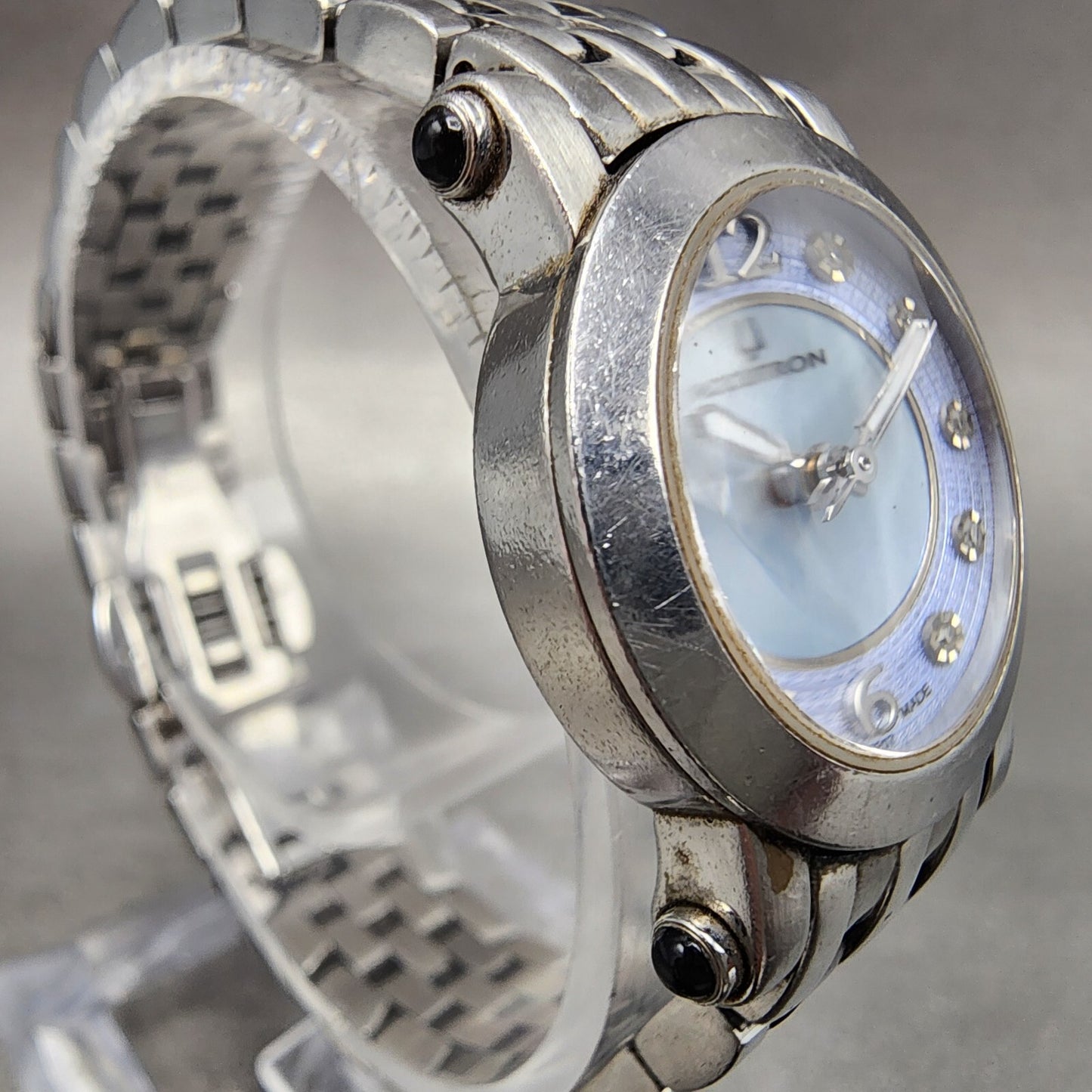 Bulova Accutron Watch Women 24mm MOP Dial Silver Tone Diamond Accents New Batt3