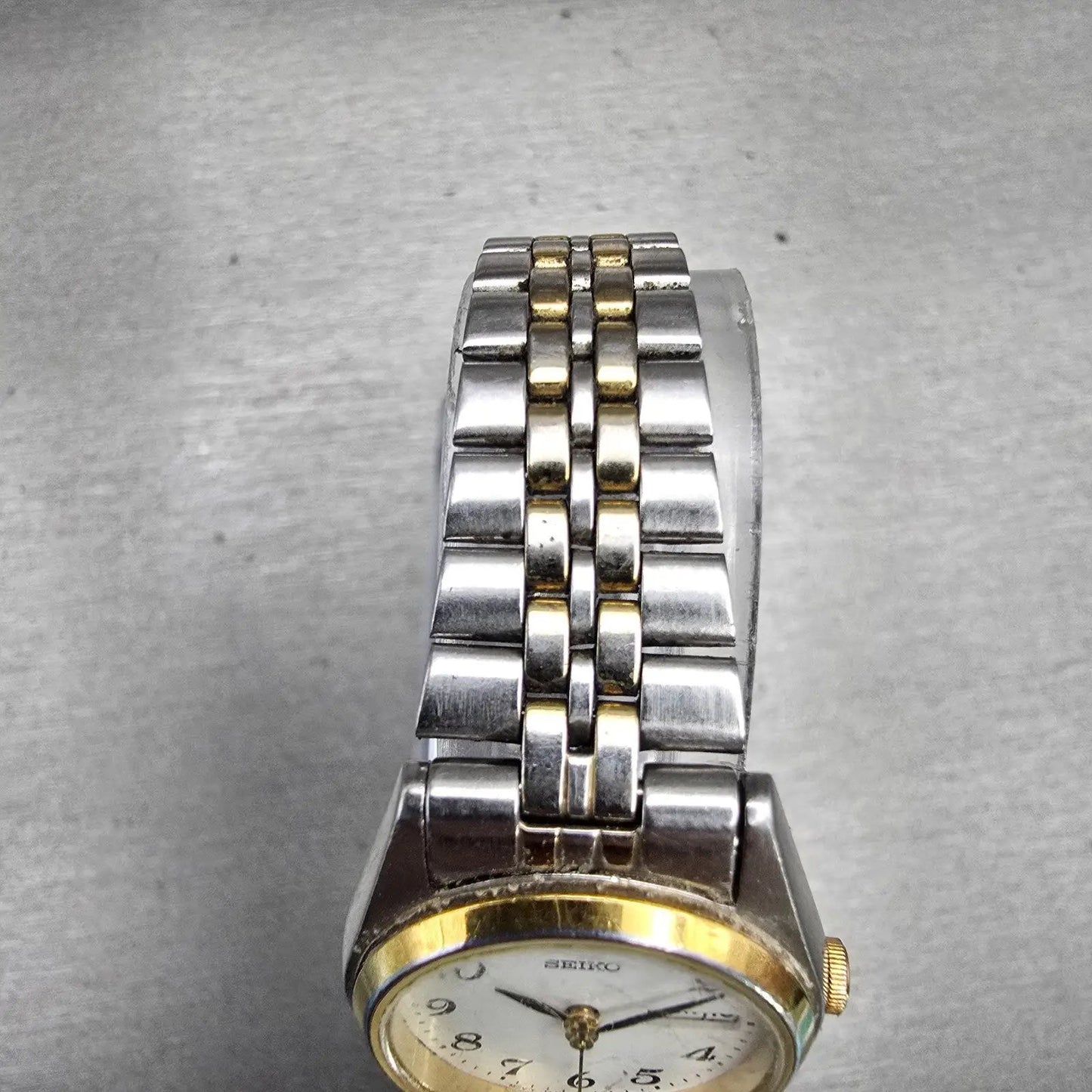 Seiko Watch Women 24mm White Dial Two Tone Daydate Round 7N83-0011 New Battery4