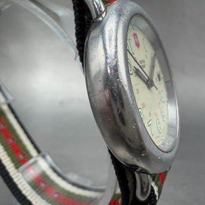 Victorinox Swiss Army Calvary Watch Men 37mm Cream Dial Silver Tone Date PARTSTS4