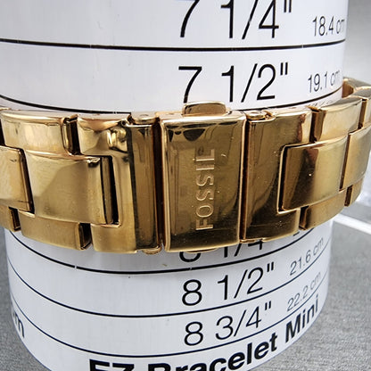 Fossil Stella Watch Women 38mm Rose Dial Rose Gold Tone Daydate Round New Batt10