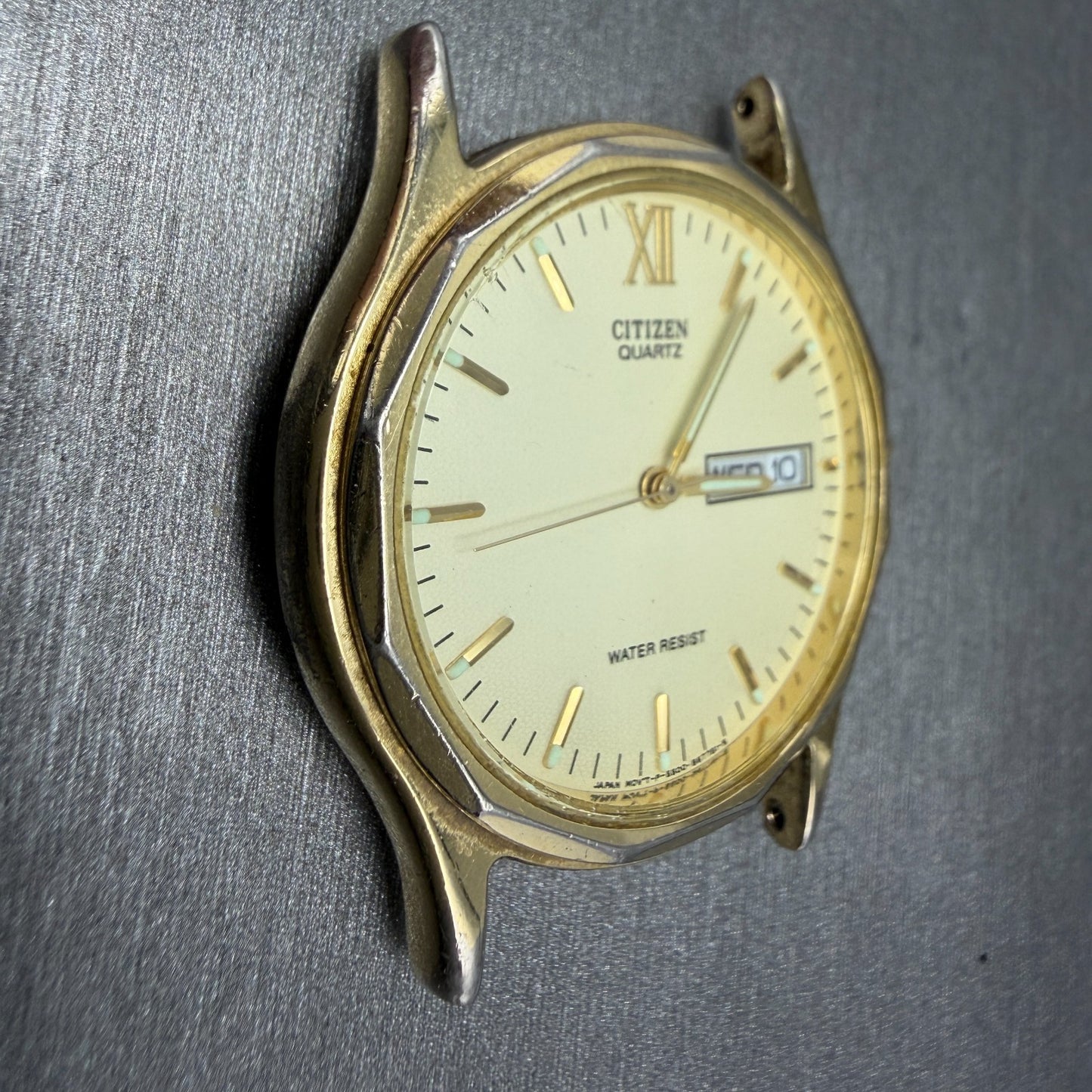 Citizen Watch Men 34mm Champagne Dial Gold Tone Daydate 5500-S24485 PARTS4