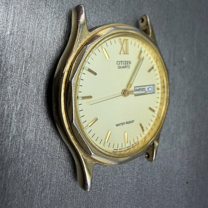 Citizen Watch Men 34mm Champagne Dial Gold Tone Daydate 5500-S24485 PARTS4