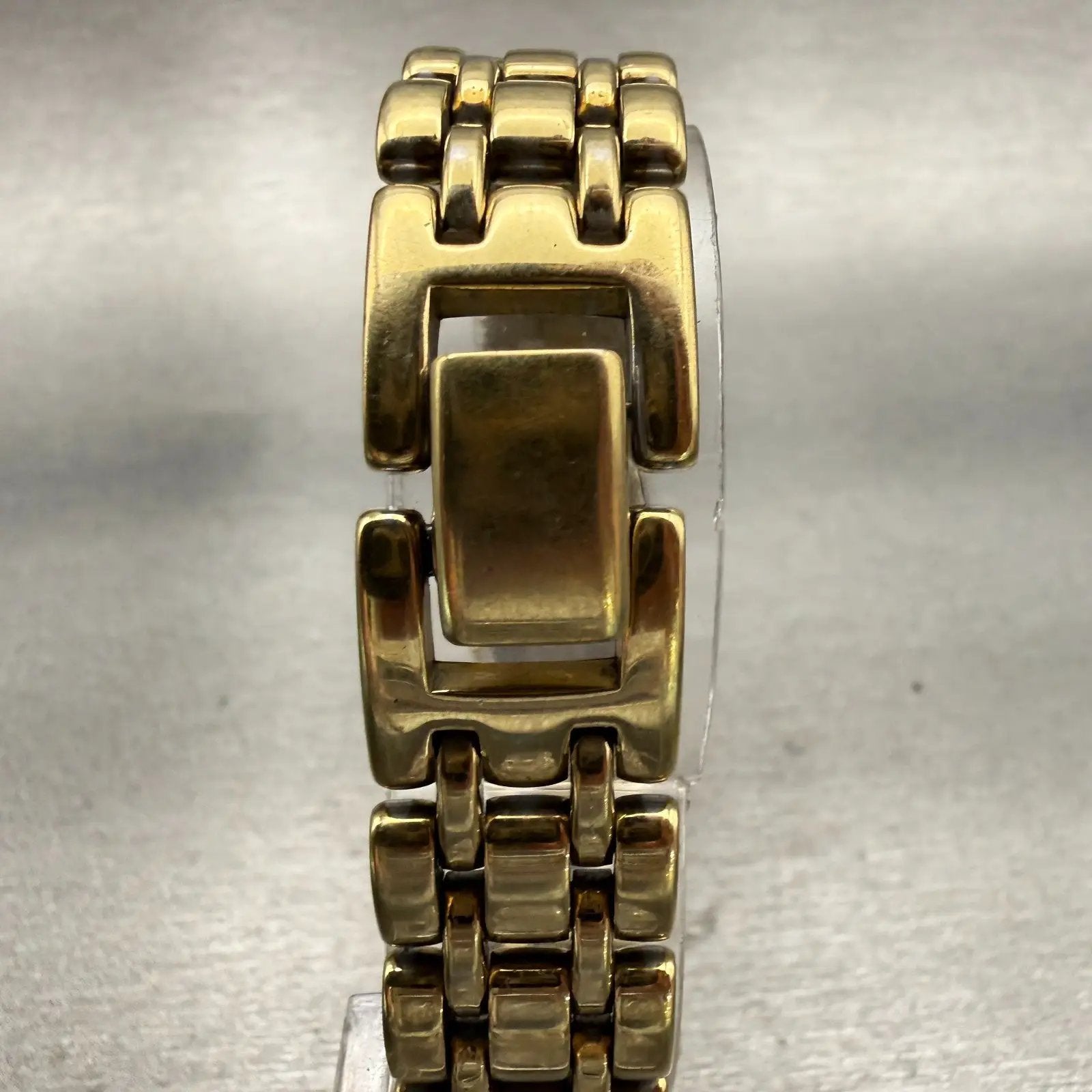 Seiko Watch Women 17mm Gold Dial Gold Tone Rectangle 1N00-6B79 New Battery VTG7