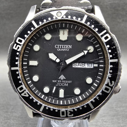 Citizen Dive Watch Men 37mm Black Dial Steel Daydate Round 5502-S012848 New Batt1
