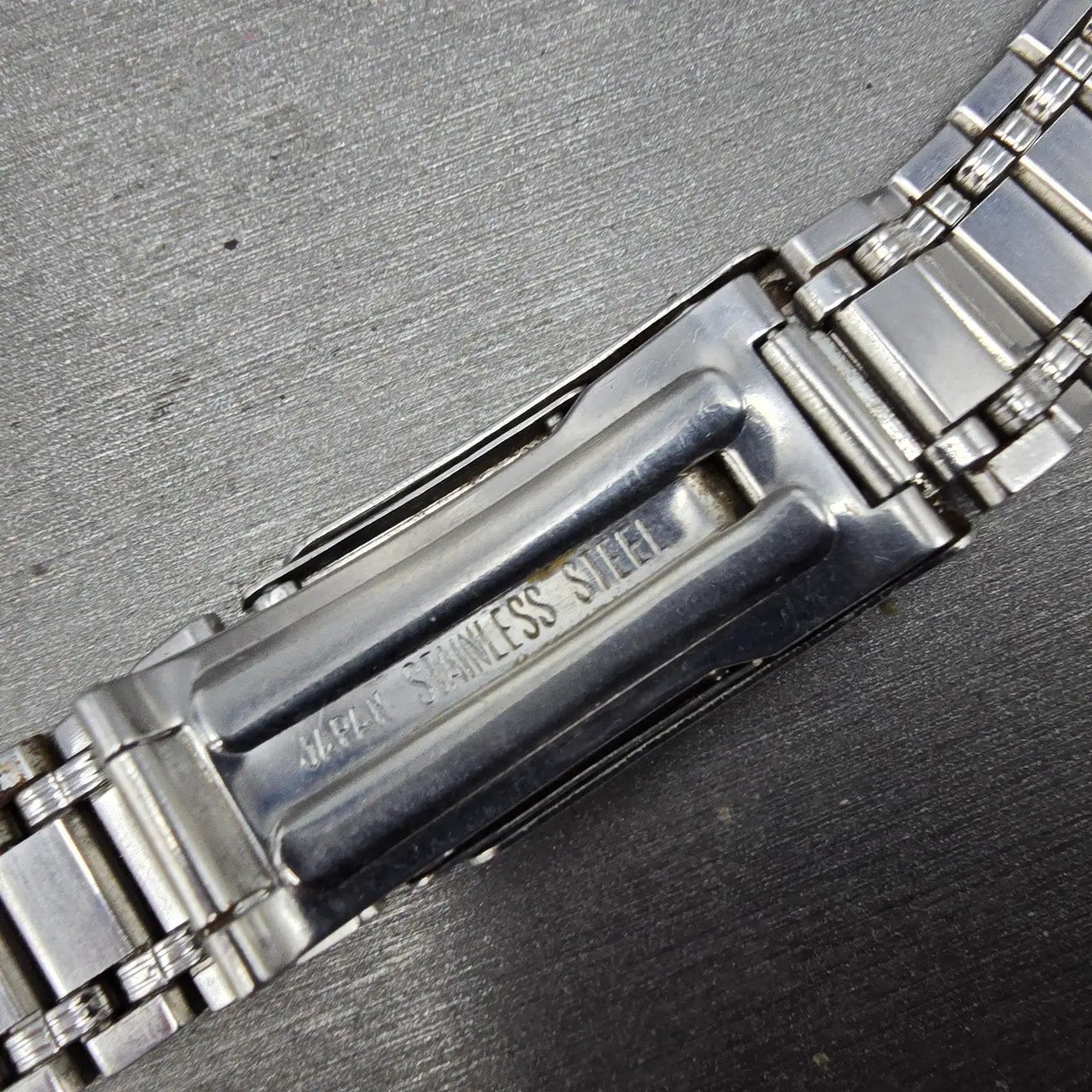 Citizen Bracelet 12mm Stainless Steel Silver Tone Tri Folding Clasp Vintage10