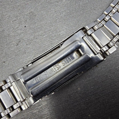 Citizen Bracelet 12mm Stainless Steel Silver Tone Tri Folding Clasp Vintage10