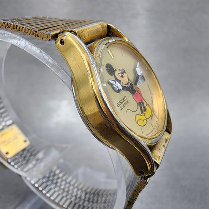 Seiko Mickey Mouse Watch Women 22mm Champagne Dial Gold Tone Daydate New Battery3
