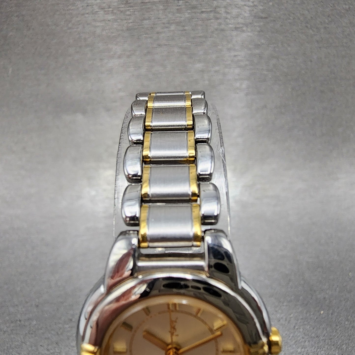 Yves Saint Laurent Watch Women 23mm Champagne Dial Two Tone Round new Battery4