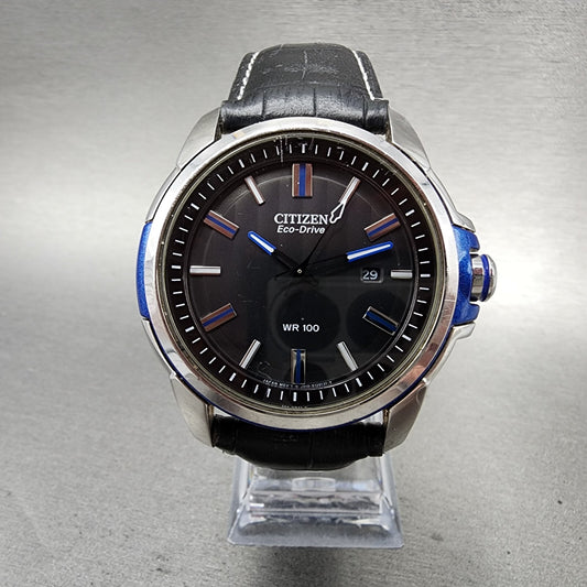 Citizen EcoDrive Weekender Watch Men 44mm Black Dial Steel Date AW115104E0