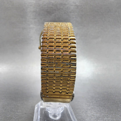 Seiko Analog Digital Watch Men 31mm Gold Dial Gold Tone Rectangle H357-5029 PART