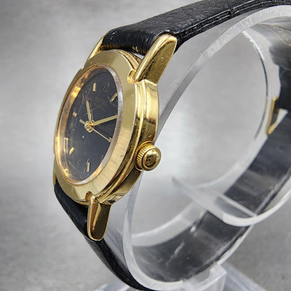VTG Seiko Watch Women 22mm Black Dial Gold Tone Round 1N01-0A19 New Battery