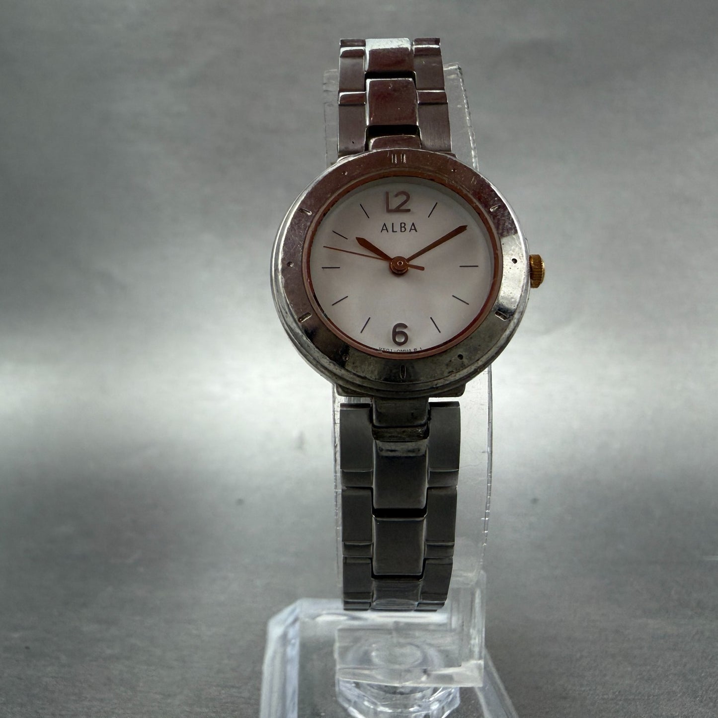 Seiko Alba Watch Women 23mm White Dial Silver Tone Round V501-0DX0 New Battery5