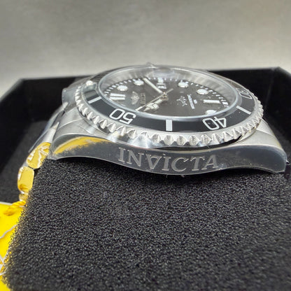 Invicta Pro Diver Watch Men 43mm Black Dial Silver Tone Date Round 300183